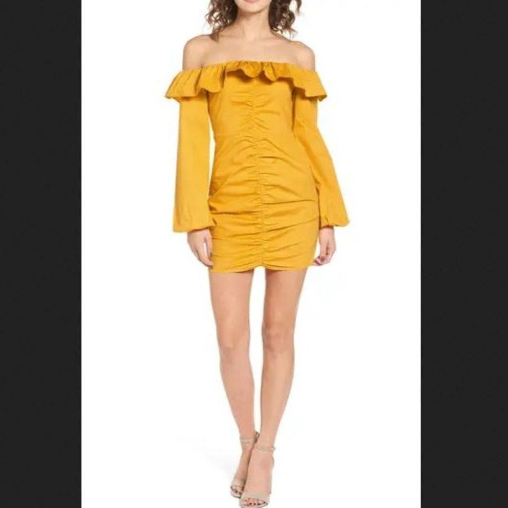 Tularosa Zuri Off Shoulder Dress‎ Size Small in Mango